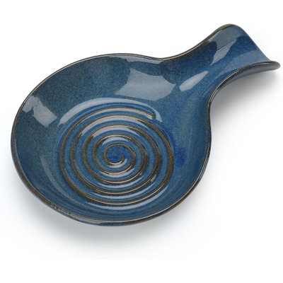 White Ceramic Spoon Holder 7"X 4.5"