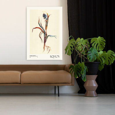 Collection d'aquarelles. «Flower Market - Boston Abstract Contemporary Flower Landscape», art mural