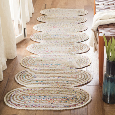 Tapis en jute de coton tissé à la main Abhay