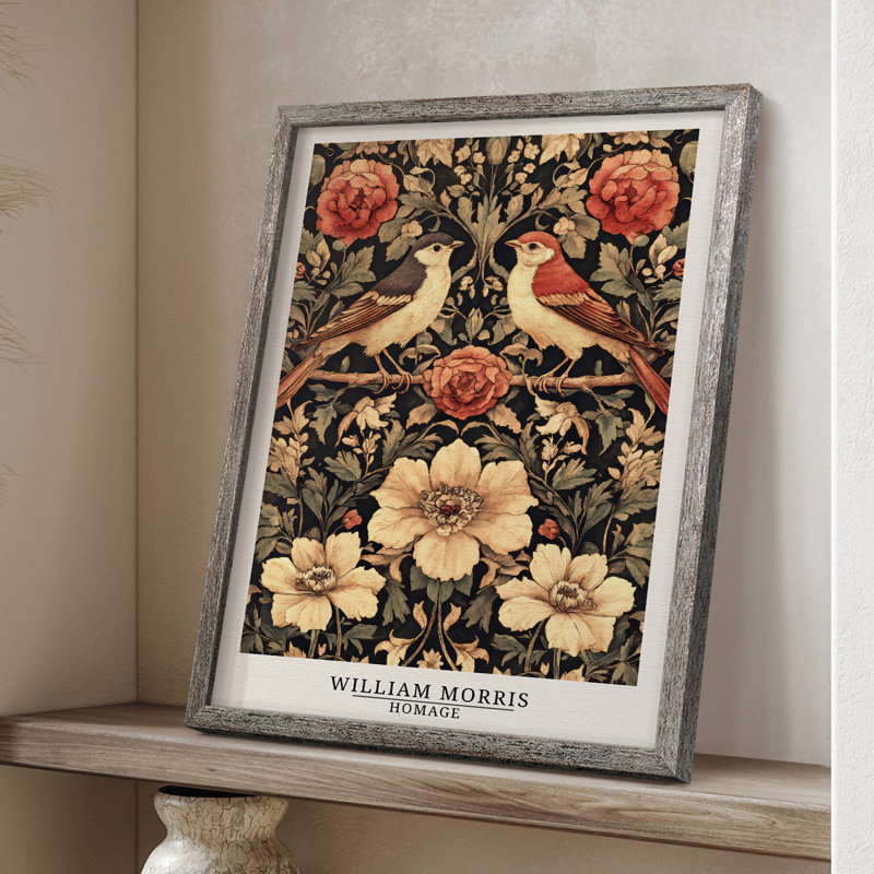 Imprimé encadré en bois massif de la série CCM XX de William Morris, H 11 po x l 9 po