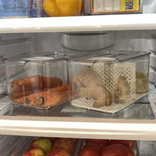 1pc-Large capacity refrigerator crisper box, kitchen food sealed storage  jar, plastic fruit and vegetable dispensing storage box, a variety of  shapes are available