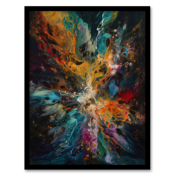 Wee Blue Coo Abstract Liquid Paint Impact Colourful Celestial Action ...