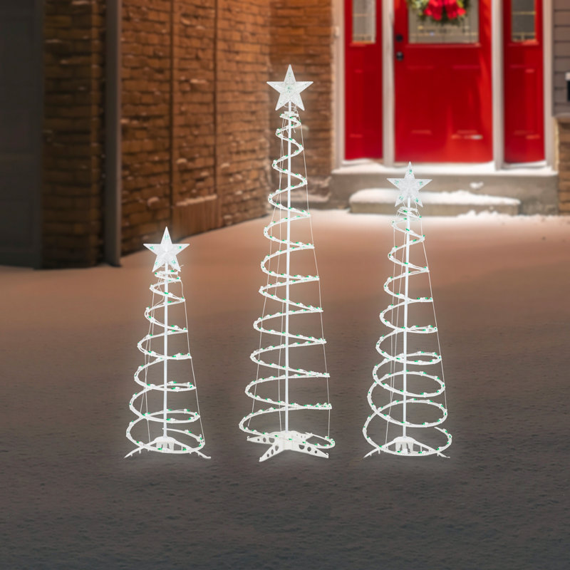Arbres de Noël verts en spirale illuminés 3 pi 4 pi et 6 pi