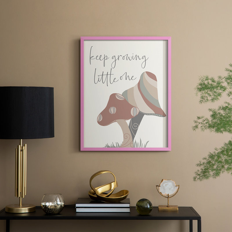 «Keep Growing», reproduction encadrée - bois massif, H 15 po x l 12 po, Rose