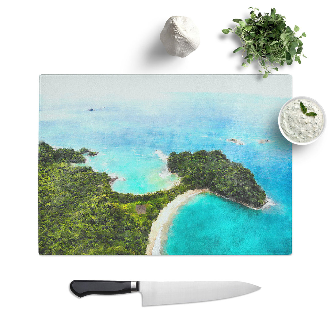 The Escondido Beach in Costa Rica Painting Chopping Board