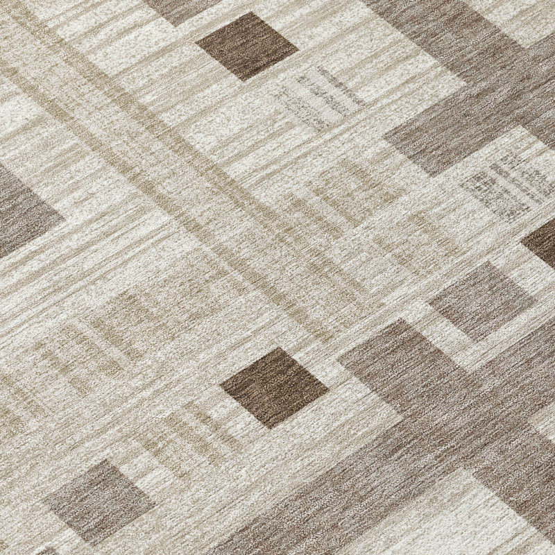 Machine Washable Indoor/Outdoor Chantille ACN2708 Geometric Rug, 8' x 10', Beige