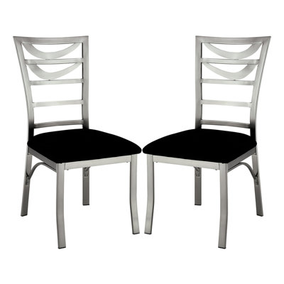 Ensemble de 2 chaises d'appoint en microfibre et en métal