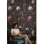 Papier peint floral rétro avec oiseaux