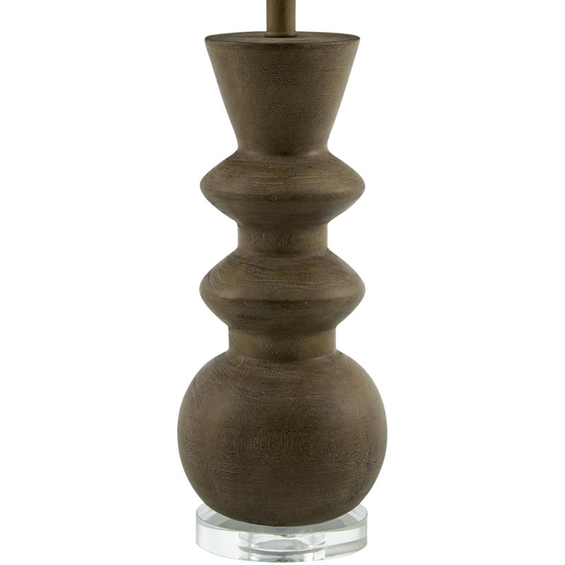 Ayrion Accent Table Lamp, Clear/Dark Brown, 30" H x 16" W x 16" D