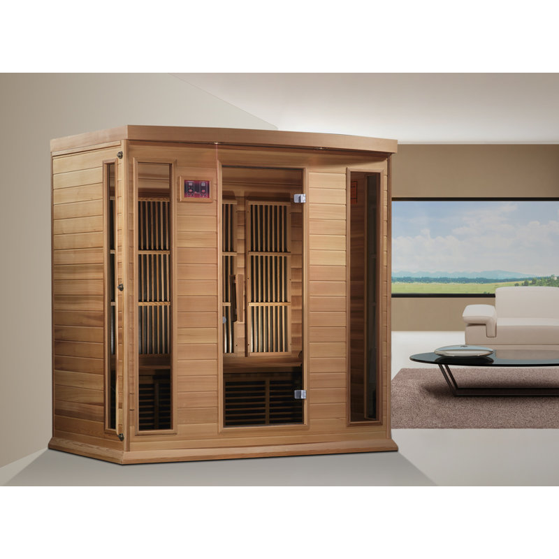 Dynamic Saunas Maxxus 4 - Person Bluetooth Compatible FAR Infrared Sauna in Hemlock