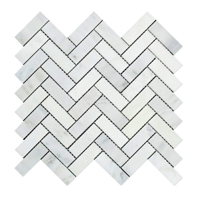 Carreau de marbre et de mosaïque en marbre à chevrons