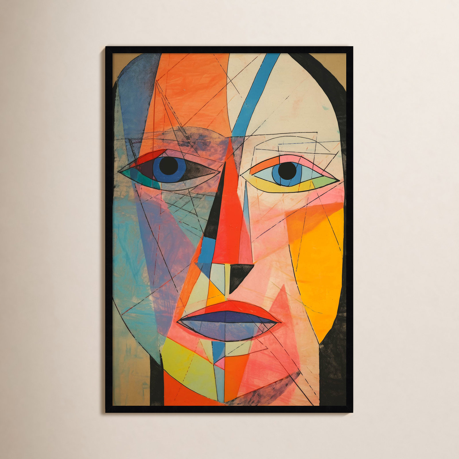 The Face by Treechild, Black, 41" H x 28" W