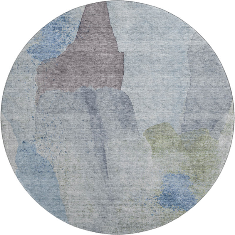 Premium Machine Washable Mouton Abstract Rug, Round 8'