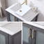 Meuble-lavabo autoportant simple 30 po gris foncé avec plateau en céramique