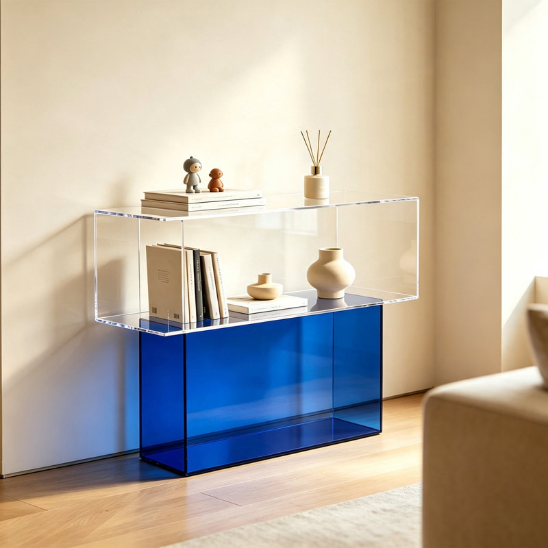 Console en acrylique multicouche, H 29,53 po x l 27,56 po x P 11,81 po