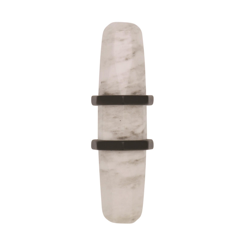 Marble White and Matte Bronze T-Handle Cabinet Knob