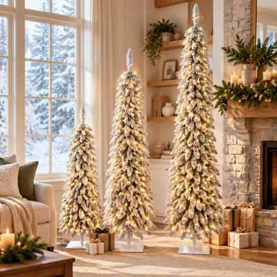 Ensemble 3 pièces arbre de Noël flocon de neige avec 480 lumières DEL
