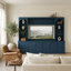 Meuble télé mural moderne en forme d'arche, grand meuble télé de style campagnard de 262 cm (103 po) avec armoires de rangement, tiroirs et étagères réglables pour téléviseurs jusqu'à 165 cm (65 po).-219071855