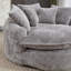 Canapé surdimensionné en polyester gris clair 55 po avec repose-pieds et repose-pieds Sabio