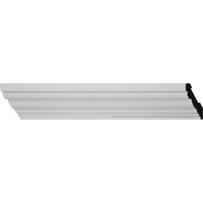 H 3 po x l 2 1/16 po x P 3 po x L 96 po, moulure couronnée en PVC TrueCraft, blanc