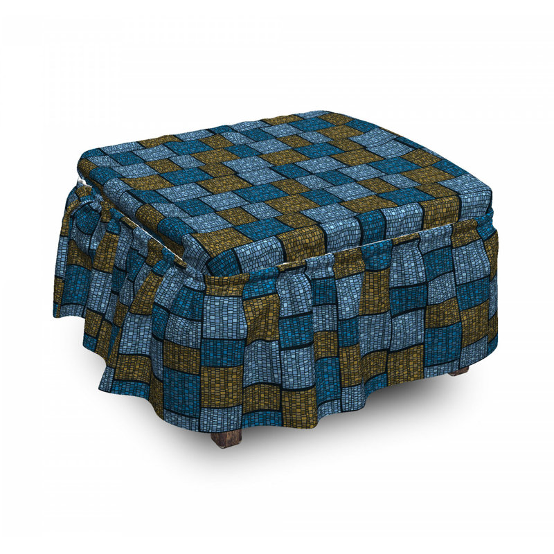 Housse pour repose-pieds oriental motif abstrait