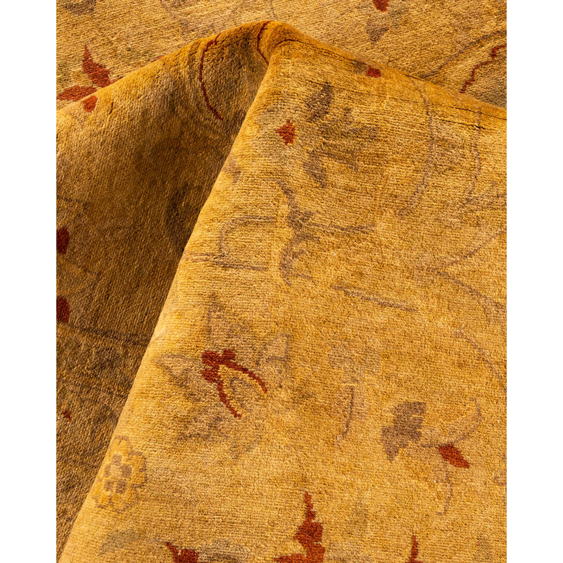 One-of-a-Kind 18' 2" X 12' 1" 2000s Wool Area Rug in Yellow