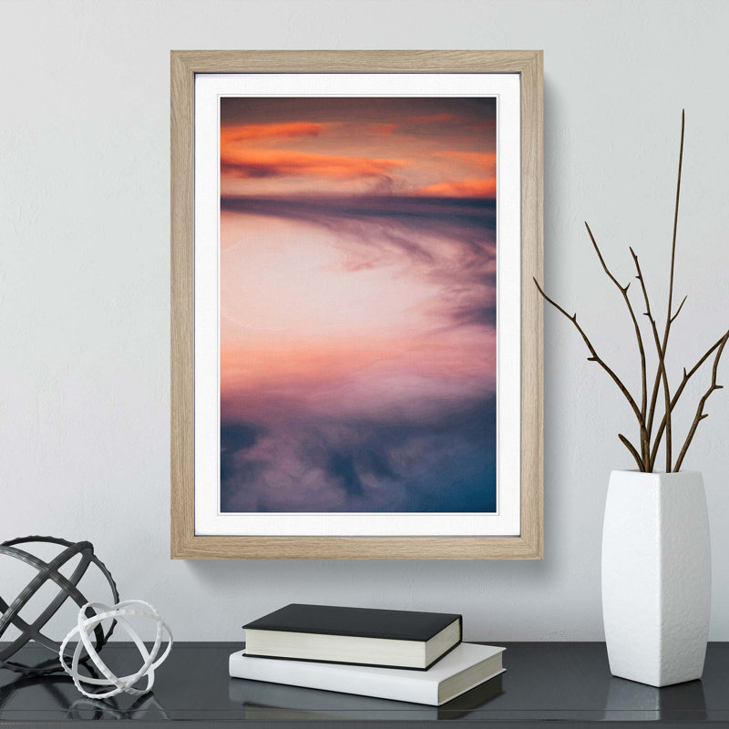 Movement of Clouds in Abstract - Picture Frame Photograph Print, Oak Framed, 65cm H x 48cm W x 2cm D
