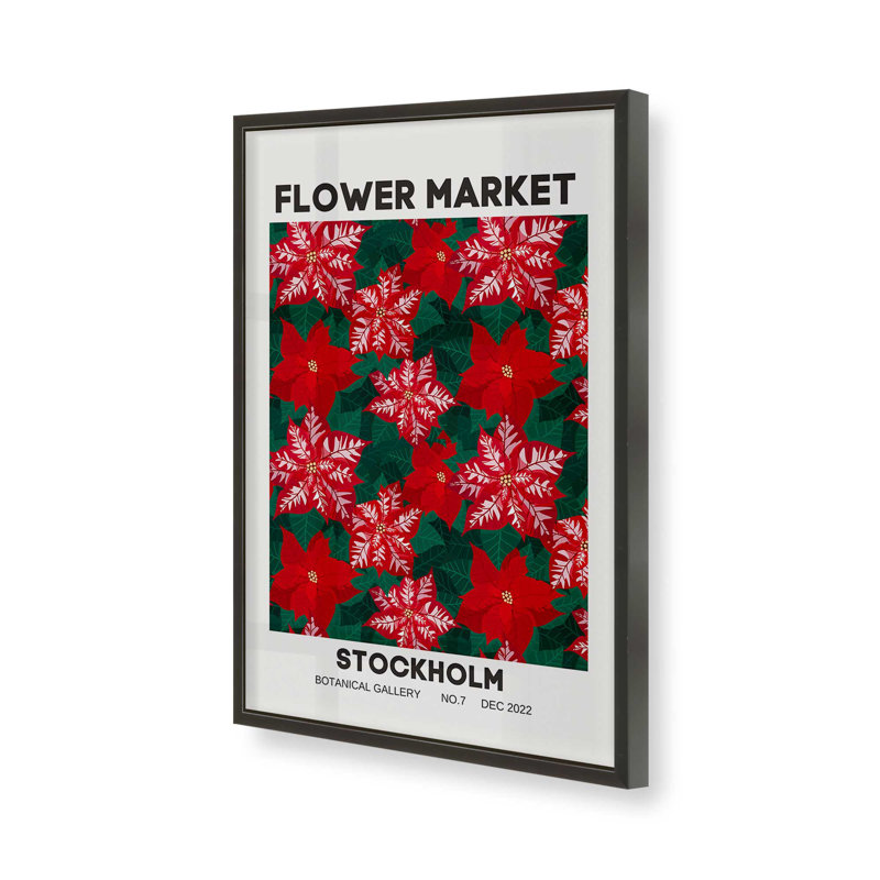 Marché aux fleurs des Fêtes I, H 11 po x l 9 po, Cadre photo noir satiné