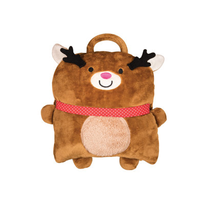 Reindeer Pillow Throw Blanket