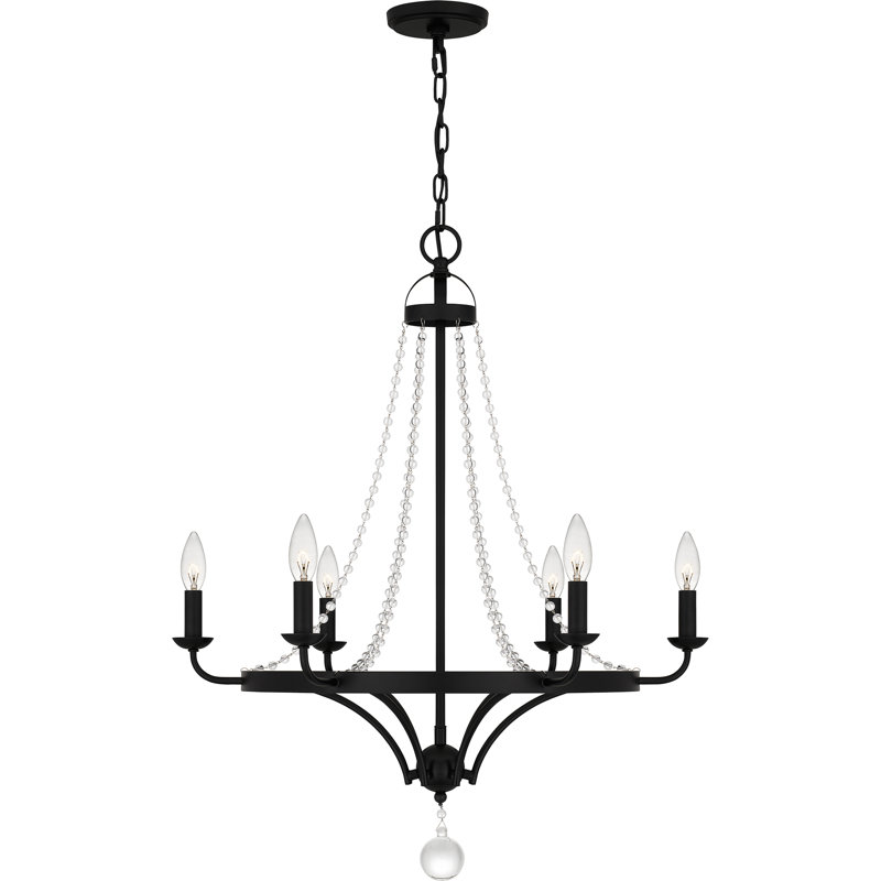 Lustre noir mat à 6 lumières Adelaide