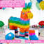 Fax Potato - Pinatas Donkey Cardboard Pinata, Stick and Blindfold Set - W40cm x D13cm x H55cm - Multi