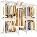 Ahlstrom 77" H Clothes Rack Load 835LBS,Garment Closet with Wire Shelf for Bedroom