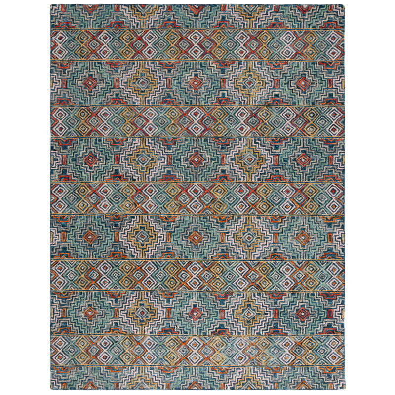 Deyoung Hand-Tufted Cotton Area Rug, Rectangle de 10 pi x 14 pi