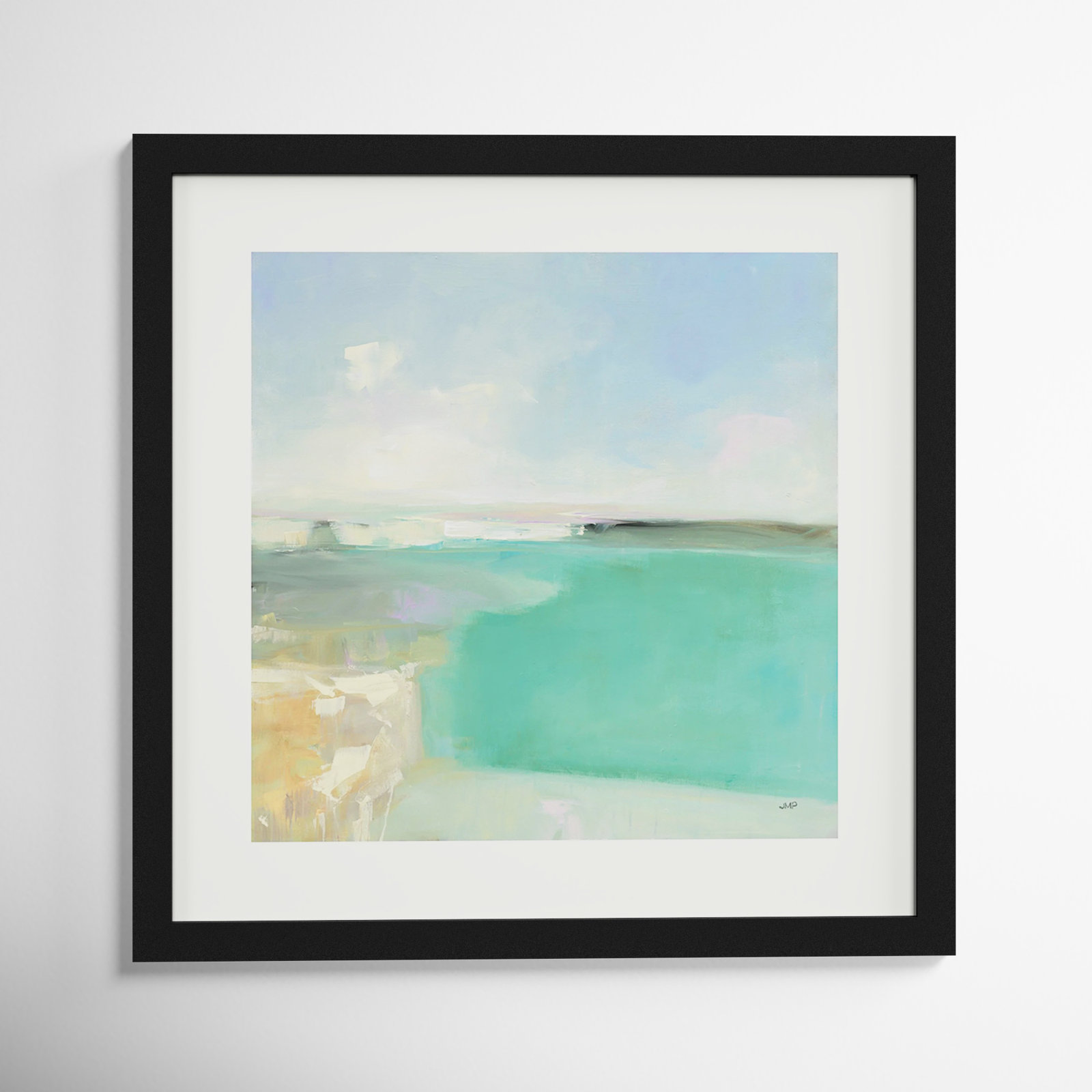 Summer Coastline by Julia Purinton, Black Framed Paper, 33" H x 33" W