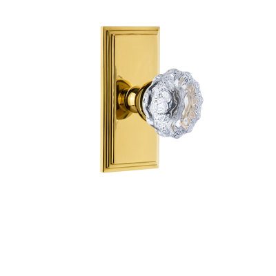 Grandeur Carré Plate Passage with Fontainebleau Crystal Door Knob