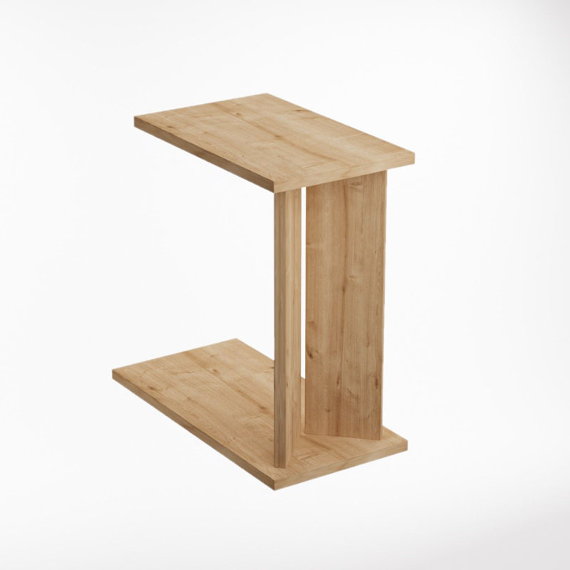 Modern Side Table, Sapphire Oak, 19.7 x 19.1 x 15.7 inches | 100% Melamine Coated Particle Board, Thickness: 0.7 inches | Stylish & Functional Design Perfect for Living Room or Bedroom, Durable & Elegant Finish