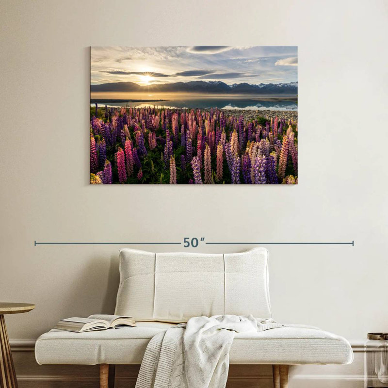 Harnek Lupine Sunset Landscape, 26" H x 39" W