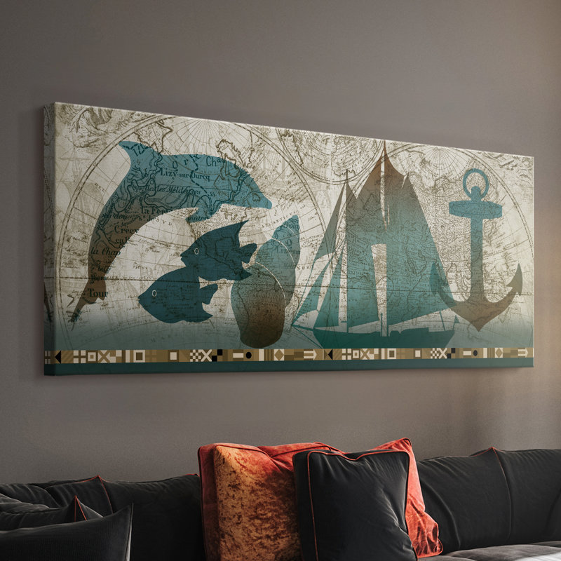 To the Sea - Toile tendue avec châssis - Prêt à accrocher, H 20 po x l 50 po