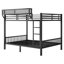 Grand lit superposé en métal noir avec tablette de rangement, pour adultes, structure stable, surface enduite, limite inférieure de 600 lb en noir, garde, lattes