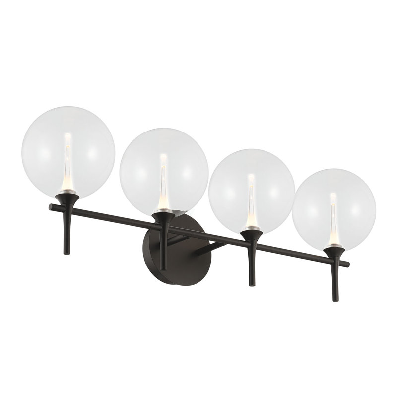 Meuble-lavabo Iissa, 4 Lt, verre, Clair, Noir mat