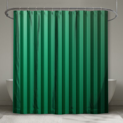 Green Vertical Stripes Shower Curtains Extra Long