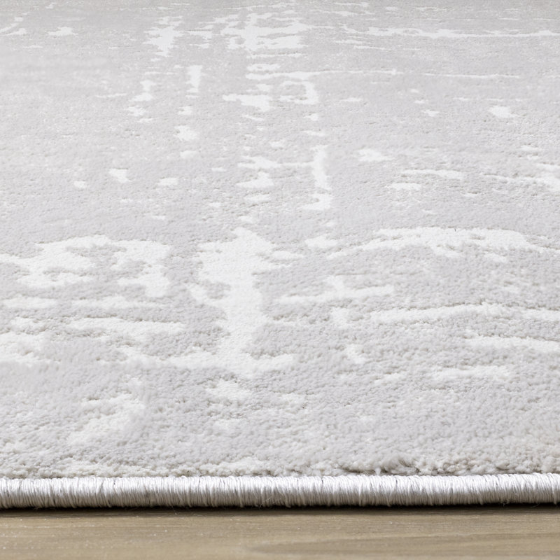 Dieguez Cream Tonal/Solid Polyester Living Room Carpet, Rectangle 7'10" x 10'6"
