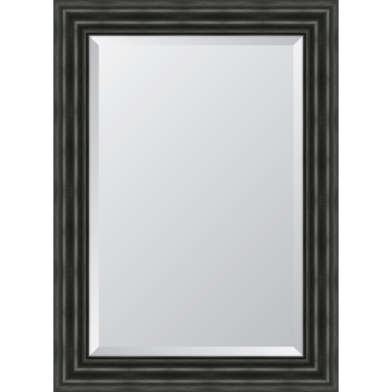 Miroir mural à cadre en résine English, H 44 po x l 32 po, Noir