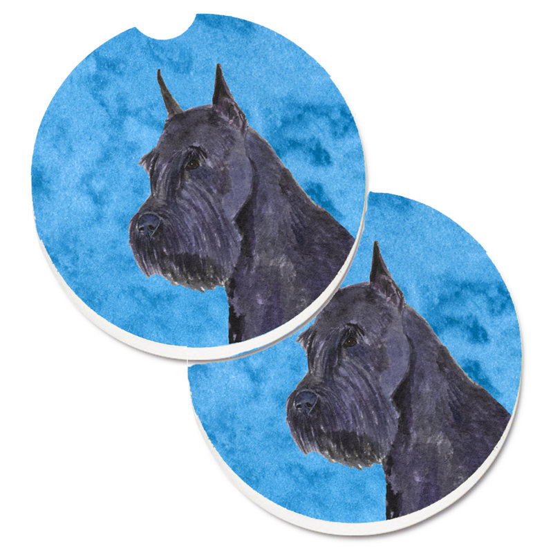 Sous-verre barbu collie voiture, Schnauzer noir