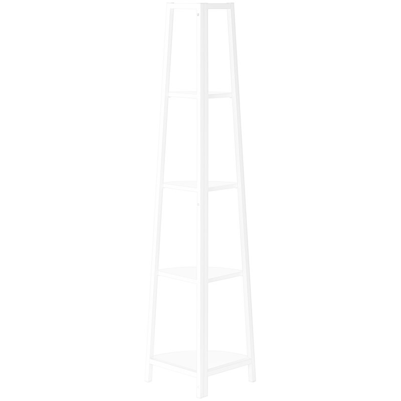 Bibliothèque blanche à 4 niveaux pour le salon, le bureau à domicile - Maximisez l'espace de coin, l'utilisation et le potentiel de rangement de la chambre à coucher, du couloir