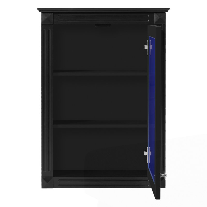 Armoire de rangement de salle de bain murale 20 "avec miroir, Noir