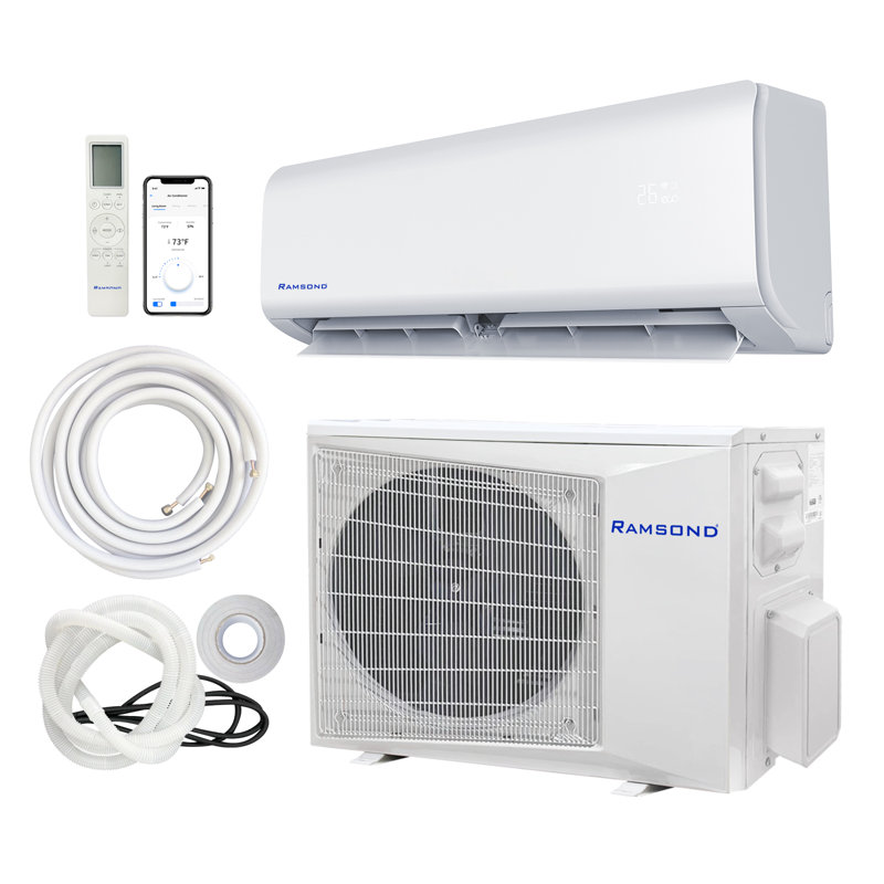 White 24000 BTU Wi-Fi Ductless Mini Split Air Conditioner with Heater and Remote