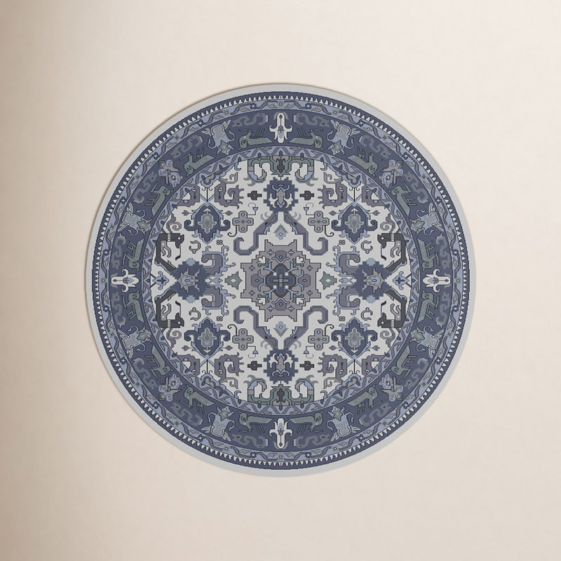 Mulane Oriental Indoor Rug, Round 8'