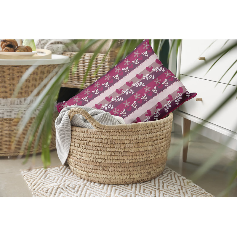 Coussin décoratif floral intérieur / extérieur en polyester, H 14 po x l 20 po, Rectangulaire