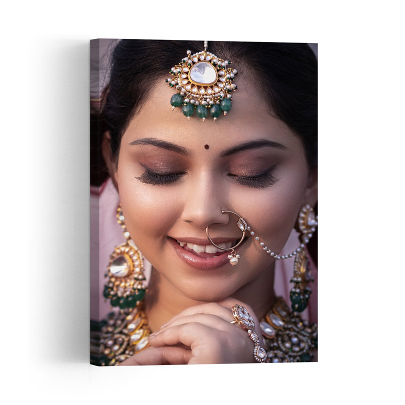 Serene Indian Bride Traditional Wall Art Print, 60" H x 40" W